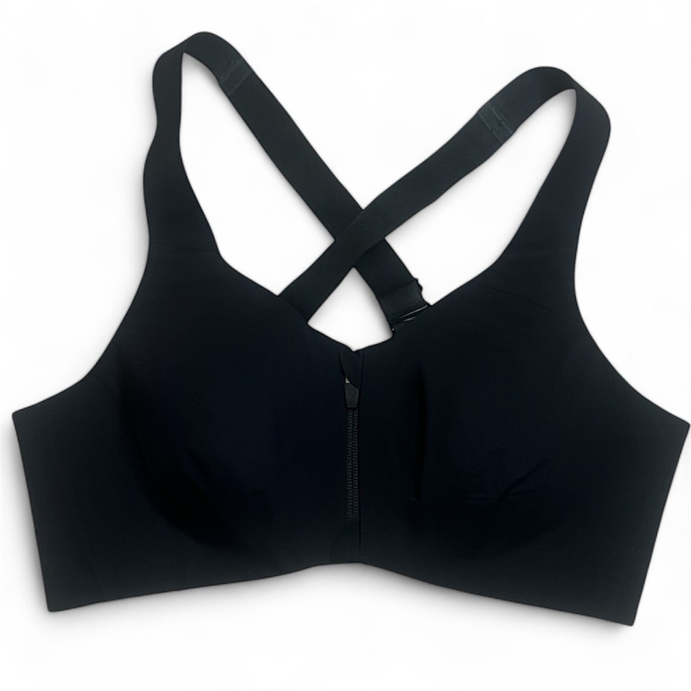 Knix Catalyst Front Zip Black Sports Bra sz 4 (32-34 C/D)